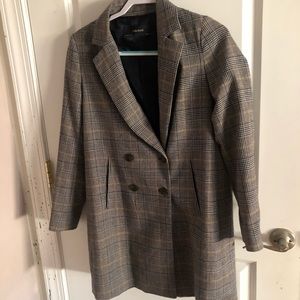 ZARA PLAID BUTTON COAT